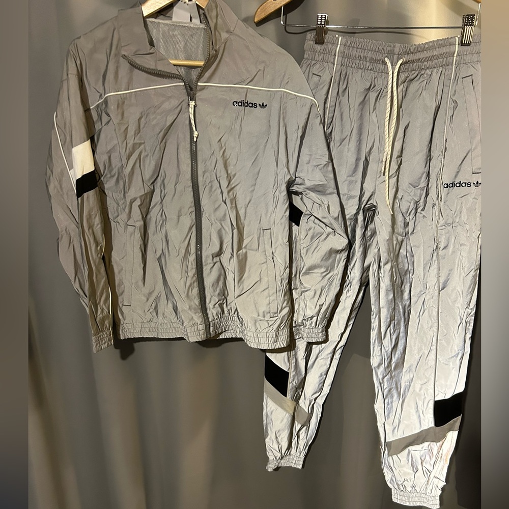 NWT womens Adidas reflective tracksuit set